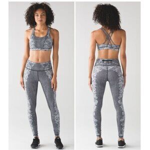 Lululemon Speed Wunder Tight (Nulux) in Florence White Black Size 4